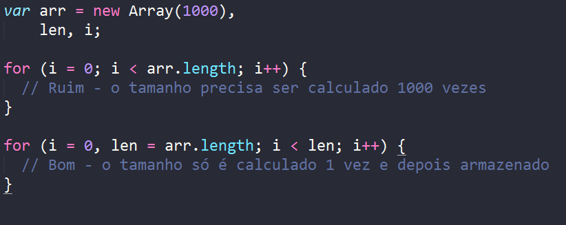 loop com cache em JS